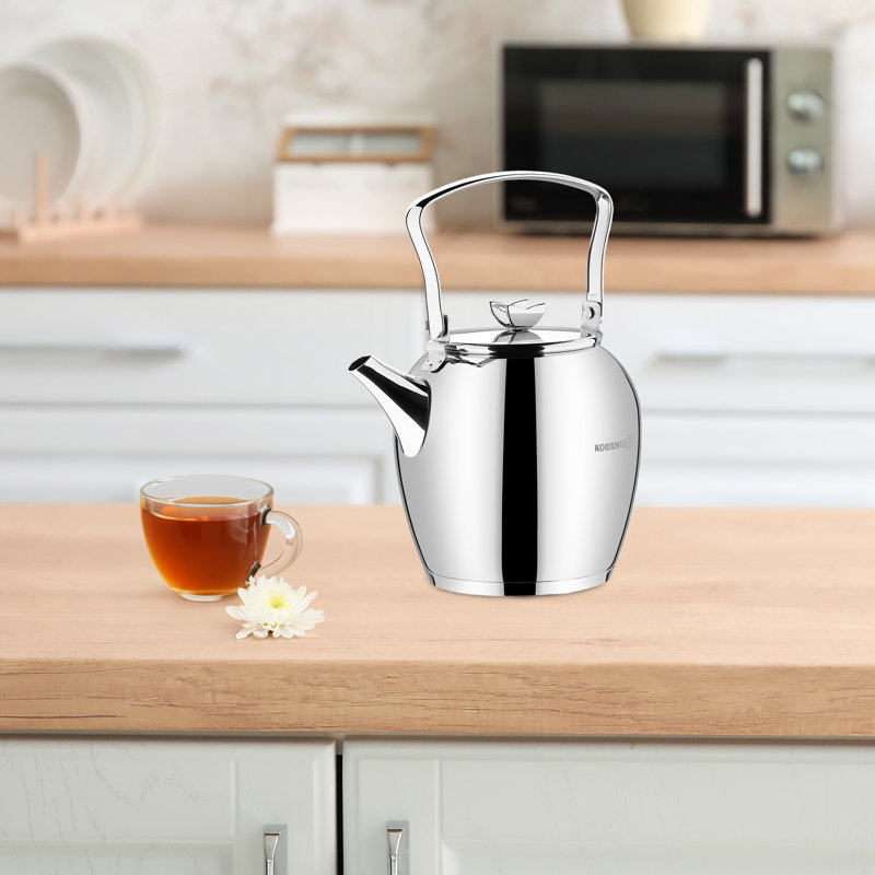 Korkmaz 2.4 Quarts Stainless Steel Stovetop Tea Kettle Wayfair